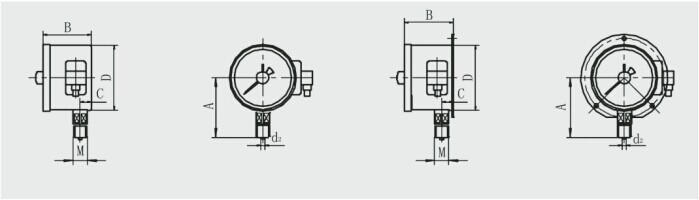 防爆电接点压力表外形尺寸